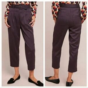 Anthropologie Cartonnier Linework High Rise Striped Pleated Trousers